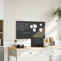 Chalkboard with Solid Pine Wood Frame Black 100x55 cm