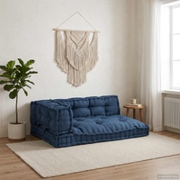 Pallet Sofa Cushion 3 pcs Indigo 120 x 80 x 38 cm Fabric