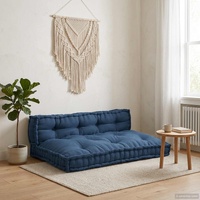 Pallet Sofa Cushion 2 pcs Indigo 120 x 80 x 38 cm Fabric