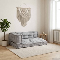 Pallet Sofa Cushion 3 pcs Grey 120 x 80 x 38 cm Fabric