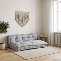 Pallet Sofa Cushion 2 pcs Grey 120 x 80 x 38 cm Fabric