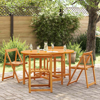 Foldable Butterfly Garden Table 110x60x72 cm Solid Acacia Wood Oval