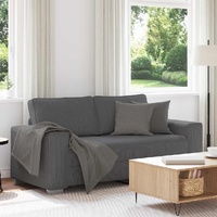 Loveseat Sofa Dark Grey 180x77x82 cm Corduroy Fabric