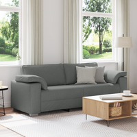 3-Seater Couch Dark Grey 178 cm Fabric