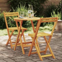 Garden Dining Set 3 pcs Oil Natural Solid Acacia Wood