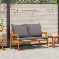Garden Bench with Cushion Oil Natural Solid Acacia Wood