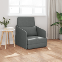 Floor Sofa Bed 2-in-1 Dark Grey 65x80x83 cm Fabric