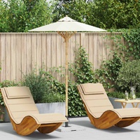 Garden Parasol Cream White Ø 270 x 260 cm Bamboo