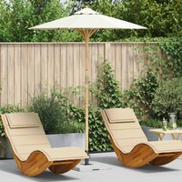 Garden Parasol Cream White Ø 270 x 260 cm Bamboo