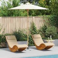 Garden Parasol Cream White Ø 270 x 260 cm Bamboo