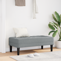 Bench Light Grey 113x57x39 cm Fabric