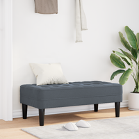 Bench Dark Grey 113 cm Velvet