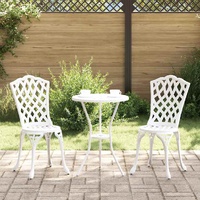 Garden Chairs 2 pcs White Cast Aluminium