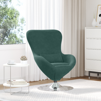 Egg Chair in Dark Green Velvet
