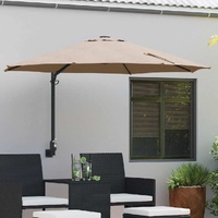 Garden Parasol Taupe 248 x 248 x 148 cm Polyester and Steel