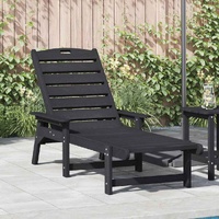 Sun Lounger Black 195.5 x 53 x 98.5 cm HDPE