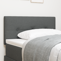 Headboard Button Tufted Dark Grey 100 cm Fabric