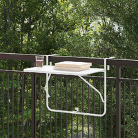 Hanging Balcony Table Folding White 60 x 39 x 65 cm Steel
