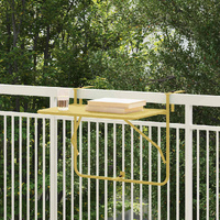 Hanging Balcony Table Folding Gold 60 x 39 x 65 cm Steel