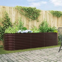 Raised Bed Brown 320 x 80 x 81 cm Steel