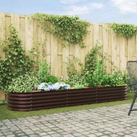 Raised Bed Brown 320 x 80 x 44 cm Steel