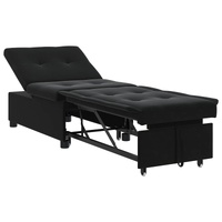 Sofa Bed Black 194 x 67 x 82 cm Velvet