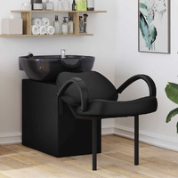Shampoo Chair Height Adjustable Black 136 x 60 x 92 cm PVC