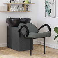 Shampoo Chair Dark Grey and Black 136 x 60 x 92 cm Fabric
