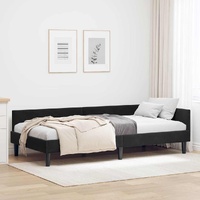 Corner Bed Frame with Headboard Black 90 cm x 190 cm Velvet