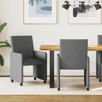 Dining Chairs with Wheels 2 pcs Dark grey 58 x 65 x 94 cm