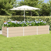 Planter Ivory 240 x 80 x 45 cm Steel