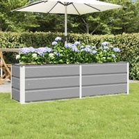 Planter Light Grey 160 x 40 x 45 cm Steel