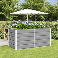 Planter Light Grey 160 x 80 x 75 cm Steel