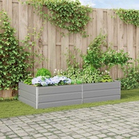 Planter Light Grey 195 x 100 x 45 cm Galvanised Steel