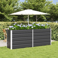 Planter Anthracite 195 x 50 x 75 cm Galvanised Steel