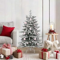 Christmas Bauble Set 40 pcs White and Pink Plastic