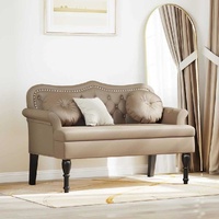 Chesterfield Bench Cappuccino 120.5 x 65 x 75 cm Faux Leather