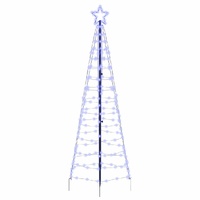 LED Christmas Tree with Ground Spikes Blue 250 cm Iron