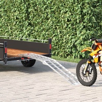 Motorcycle Ramp Folding Silver 180 x 28 x 5 cm Aluminium