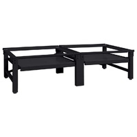 Washing Machine Pedestal 2 pcs Black 124.5 x 61.5 x 32.5 cm