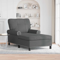 Lounge Chair with Cushion Dark Grey 91 x 157 x 91 cm Fabric