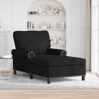 Lounge Chair with Cushion Black 91 x 157 x 91 cm Fabric