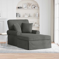 Chaise Lounge with Skirt 3 pcs Dark Grey Corduroy Fabric