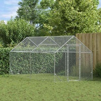 Chicken Cage Silver 400x170x177cm Galvanised Steel