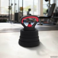 4-in-1 Dumbbell Barbell Kettlebell Set 20kg 20kg Black and Red
