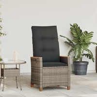 Reclining Garden Chair Grey and Dark Grey 64 x 57.5 x 112 cm