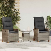 Reclining Garden Chair Grey and Dark Grey 64 x 57.5 x 112 cm