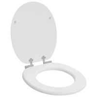 Soft-Close Toilet Seat White 44 x 38 cm MDF board