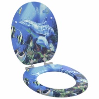 Soft-Close Toilet Seat Blue 44 x 38 cm MDF board
