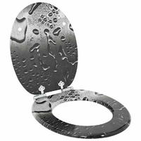 Soft-Close Toilet Seat Grey 44 x 38 cm MDF board